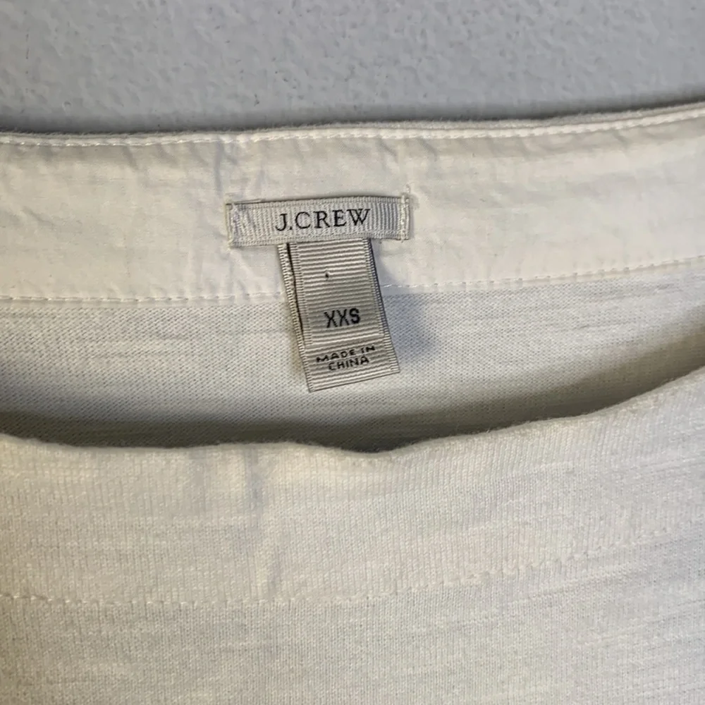 J crew white cream blue stripe T-shirt dress xxs